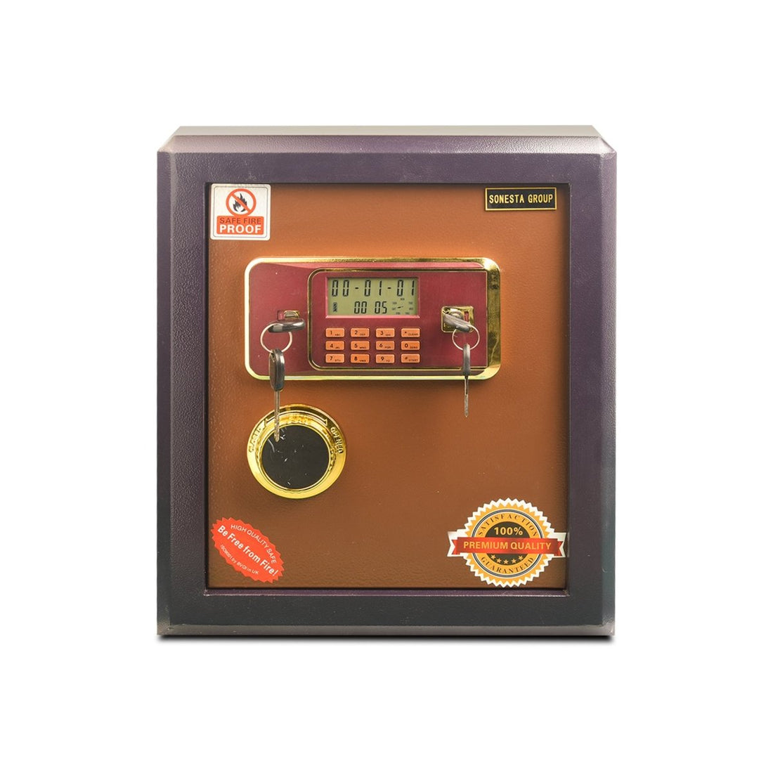 خزنة Sonesta 45 – وزن 49 كجم مع قفل إلكتروني و2 مفتاح أمان - trust - Half - Armored Safe - Sonesta safes - SonestaPurple45